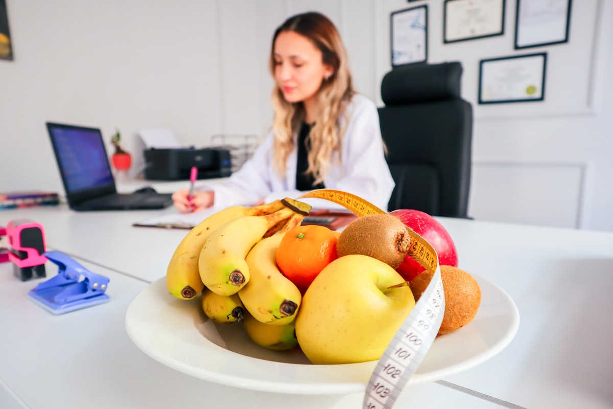Registered dietitian providing nutrition consultation